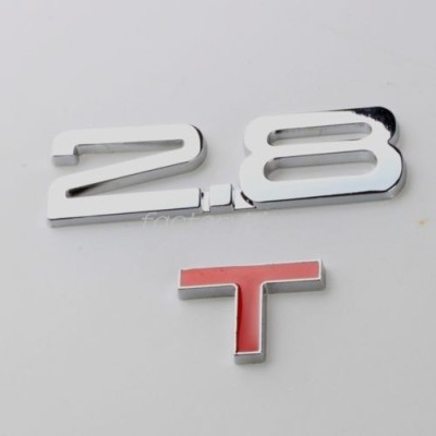 Emblema metalica Logo 2.8 T 1.2 1.4 1.5 1.6 1.8 2.0 etc portbagaj adeziv inclus foto