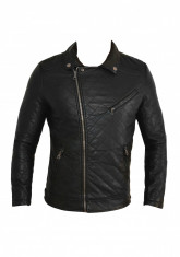 Geaca Piele Eco tip Zara Man - Model NOU - STAR - Slim fit - Neagra - Masuri: XL - LIMITAT ! ! - Cambrata foto