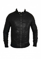 Geaca Piele Eco tip Zara Man - Model NOU - Slim fit - Neagra - Masuri: S, M, L, XL, XXL - LIMITAT ! ! - Cambrata foto