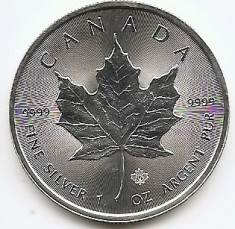 Canada 5 Dolari 2014 Elizabeth II (Maple leaf) Argint 0.999-31.1 gr KM-New UNC !!! foto