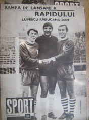 Revistra Sport - decembrie 1969 / Rampa de lansare a Rapidului Lupescu-Raducanu-Dan foto