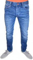 BLUGI CONICI &amp;quot;H&amp;amp;amp;M&amp;quot; - ACID WASH BLUE - SKINNY / SLIM - ( MARIME: 30 ) - TALIE = 82 CM / LUNGIME TOTALA = 105 CM foto