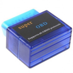 ELM327 Super Mini Wireless Bluetooth OBD2 Auto Diagnostic Scanner - Blue foto