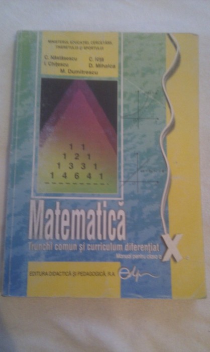 MATEMATICA TRUNCHI COMUN SI CURRICULUM DIFERENTIAT MANUAL CLASA X 2012