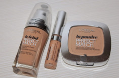 Set Loreal Perfect Match / Accord Parfait fond de ten + pudra + corector foto