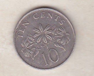 bnk mnd Singapore 10 centi 1987 foto