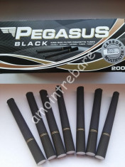 Tuburi pentru tigari Pegasus Black cu Carbon 5 x 200 foto