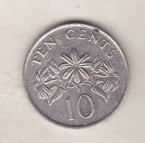 bnk mnd Singapore 10 centi 1989 foto