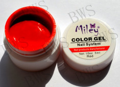 Gel uv colorat unghii false -- ROSU-- Made in Germania---manichiura falsa Miley- tipsuri,primer,pile,buffer,geluri colorate foto