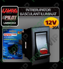 Intrerupator basculant iluminat 12V - 20A foto