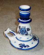 Sfesnic - decorativ / de colectie - portelan Olanda - Delft Blue - pictat manual foto