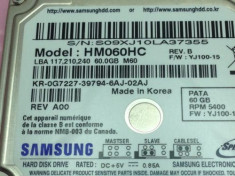 HDD 2.5 LAPTOP IDE 60GB 5400RPM SAMSUNG HM060HC 100% VIATA! foto