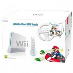 Consola Nintendo WII White + Joc Mario Kart + Volan Wii Wheel + Wii Remote Plus Controller foto