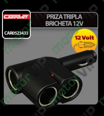 Priza tripla bricheta 12V foto