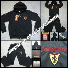 TRENING GLUGA UNISEX GEN FIRMA FERRARI NEGRU COPII 9-10 ANI BUMBAC LYCRA foto