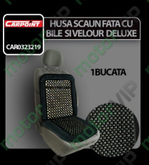 Husa scaun fata cu bile si velour 1 buc Deluxe Carpoint foto