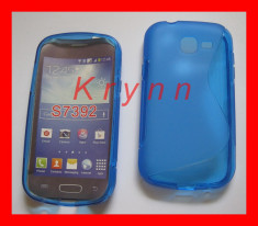 GC267b Husa gel TPU Samsung Galaxy Trend Lite S7390 S7392 Sline, albastru+FOLIE! foto