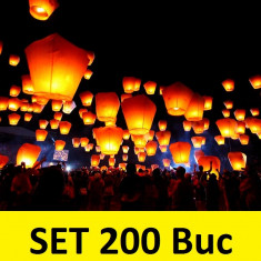 LAMPIOANE - SET 200 Lampioane multicolore zburatoare