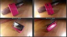 HUSA Samsung Galaxy s4 i9500 i9505 FLIP CARTE inchidere magnetica roz roza + FOLIE **LIVRARE GRATUITA !!! foto