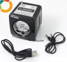 BOXA PORTABILA NEAGRA CU RADIO MP3 Player SLOT USB SI CARD SD + adaptor usb foto