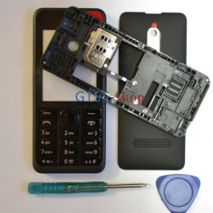 Carcasa rama fata cu geam tastatura taste mijloc corp spate capac baterie capac acumulator Nokia 301 Dual Sim, 3010, RM-839, RM-840, RM-841 NOUA NOU foto