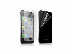 Folie protectie ecran fata+spate pentru iPhone 4, 4S Pakas ScreenProtector - clara foto