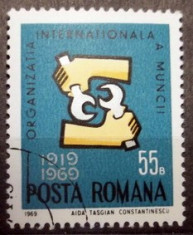 Romania 1969, Organizatia Internationala a Muncii, LP 698, stampilat foto