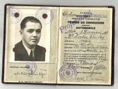 *PERMIS DE CONDUCERE PENTRU AUTOMOBILE DIN ANII 1939, CU SANCTIUNILE DIN LEGEA CIRCULATIEI PE DRUMURILE PUBLICE DIN 22 X 1929. foto