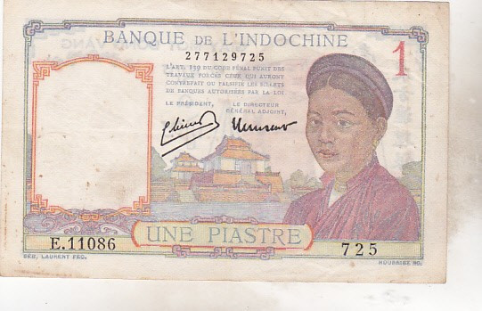 bnk bn Indochina franceza 1 piastru 1949
