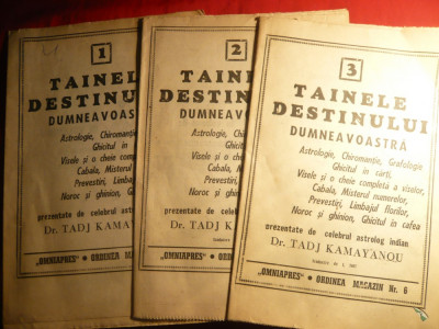 3 Fascicole -Tainele Destinului -autor Astrolog Indian Tadj Kamayanou 1991 foto