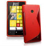 Husa Nokia Lumia 520 525 + stylus + casti, Rosu, Gel TPU
