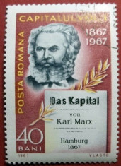 Ro 1967, 100 ani de la aparitia lucrarii Capitalul Karl Marx, LP 661, stampilat foto