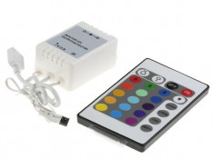 Controler banda RGB smd 5050 si 3528 12A 12V cu telecomanda 24 taste foto