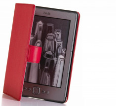 Husa Kindle 4 5 6 inch piele ECO rosie foto