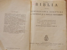 BIBLIA- ADICA DUMNEZEIASCA SCRIPTURA- A VECHIULUI SI A NOULUI TESTAMENT- CAROL II- 1939 foto