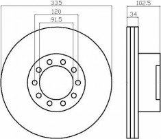 Disc frana MERCEDES-BENZ ATEGO 712 - TEXTAR 93101300 foto