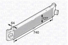 Intercooler, compresor CITRO RELAY bus 2.2 HDi 100 - MAGNETI MARELLI 351319201990 foto