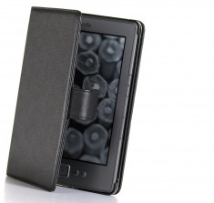 Husa Kindle 4 5 6 inch piele ECO neagra Amazon foto