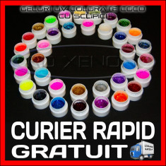 KIT SET 36 MODELE GEL GELURI COCO PT LAMPA UV COLOR COLORATE CU SCLIPICI GLITTER 5ML - MANICHIURA CU TIPSURI, FRENCH, UNGHII FALSE - CALITATE MAX foto