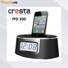Statie Andocare iPhone 4S 4 3GS 3G CRESTA IPD300 cu Radio Ceas Alarma Muzica Incarcare Garantie 24 Luni! foto