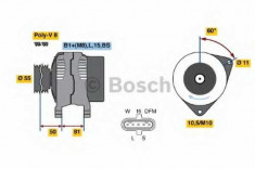 Generator / Alternator IVECO EuroCargo 65 E 14 tector, 65 E 14 P tector - BOSCH 0 986 045 160 foto