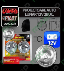 Proiectoare auto Lunar albe 12V 2buc foto