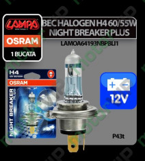 Bec Osram H4 60/55W P43t 12V Night Breaker Plus 1buc foto