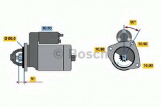 starter MERCEDES-BENZ T2/L caroserie inchisa/combi L 613 D - BOSCH 0 986 013 480 foto