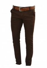 Pantaloni tip Zara Man - Maro inchis - CONICI + curea cadou - masuri disponibile: 29, 30, 31, 32, 33, 34, 36 foto