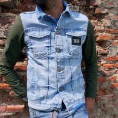 Geaca de blugi Barbati gen Zara Man /Jacheta denim slim fit /Sacou denim blug / Transport Gratuit in 24 ore! foto