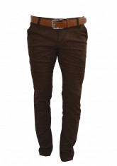 Pantaloni Zara Model Slim Pe corp Elegant Casual David Beckham Limited Editie noua 2014 A84 Maro foto