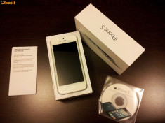 Apple iPhone 5 16GB White, NEVERLOCKED, CUTIE, FOLIE FATA-SPATE, IMPECABIL!!! foto