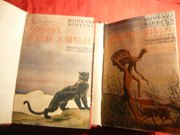 Rudyard Kipling - Cartea Junglei vol .1 si 2 ,cca.1937 ,coperta originala