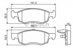 placute frana DACIA LOGAN pick-up 1.6 MPI 85 - BOSCH 0 986 494 197 foto